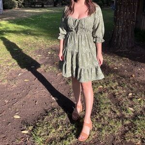 Floral Green Dress